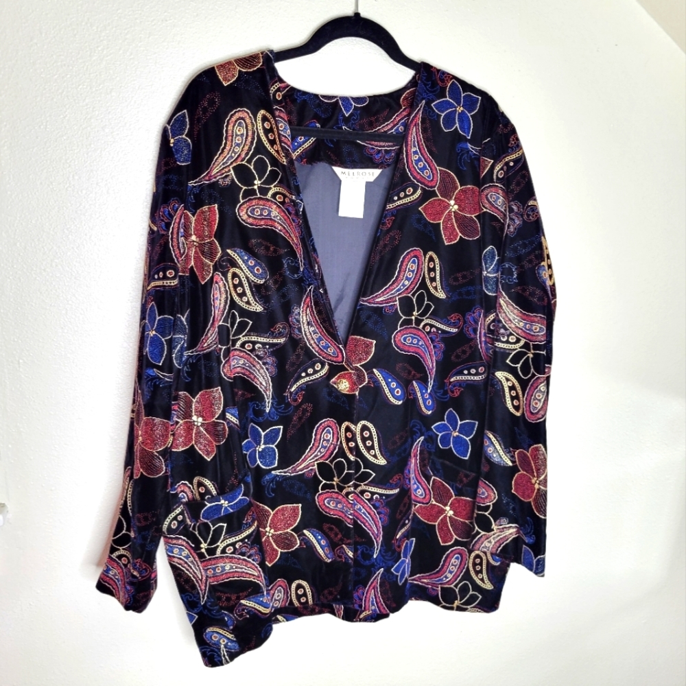 Vintage Melrose Black Velvet Blazer